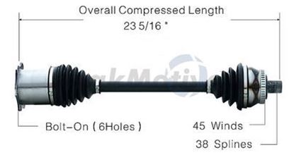 Picture of Audi A4 Left Front CV Shaft 04-08 8E0407451MX 